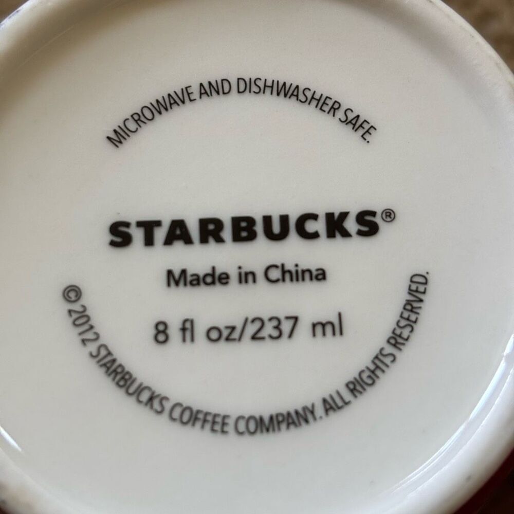 Starbucks Red Fox Tail Handle 2012 8oz Coffee Mug - Picture 7 of 7